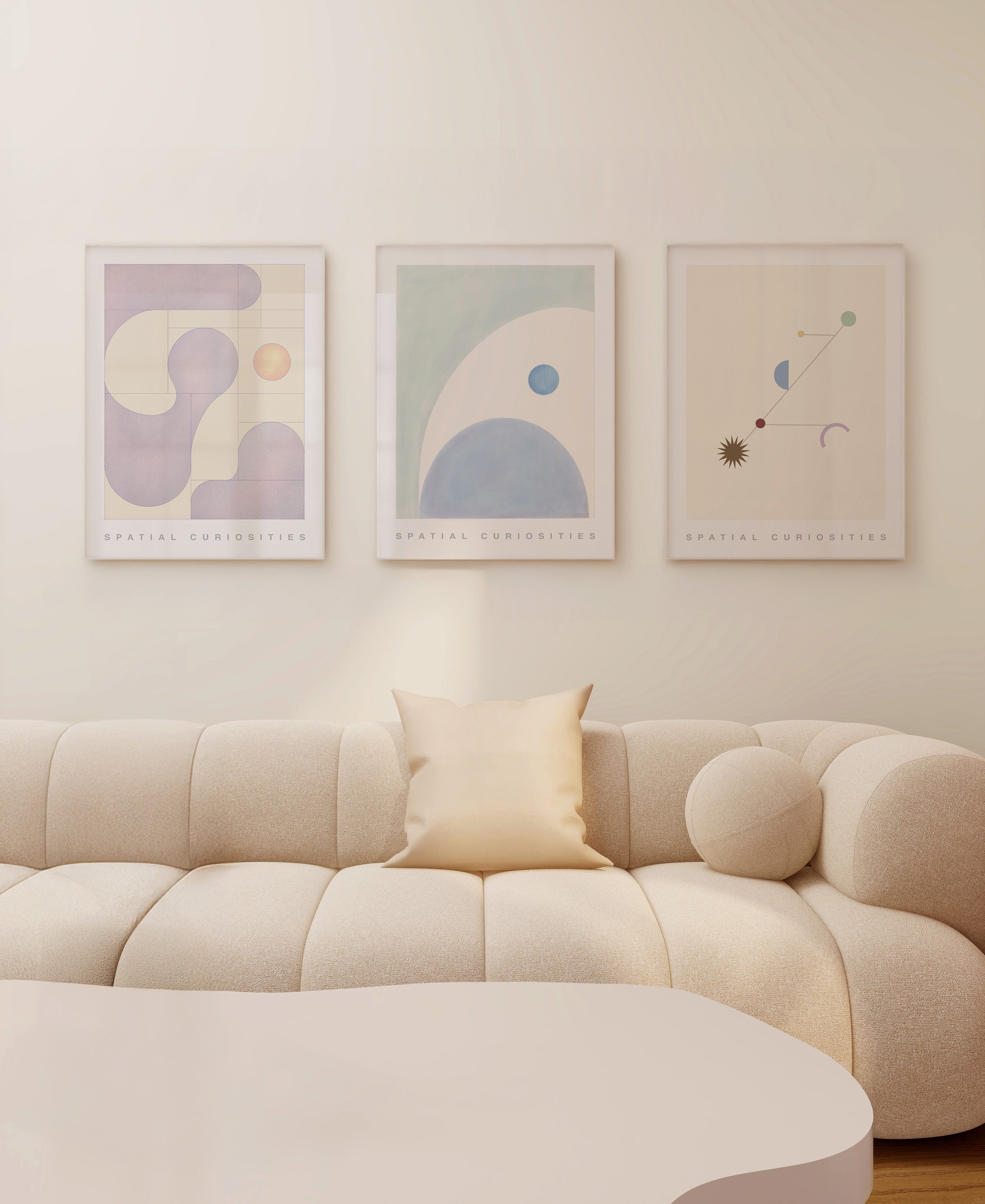 LAVENDER CLOUDS ART PRINT | wall art, minimal, bauhaus, geometric, abstract image 3