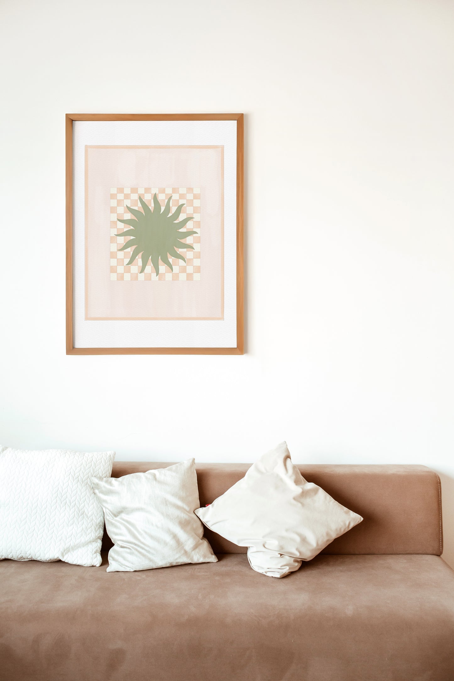 SUN RAYS (TERRACOTTA AND OLIVE) ART PRINT