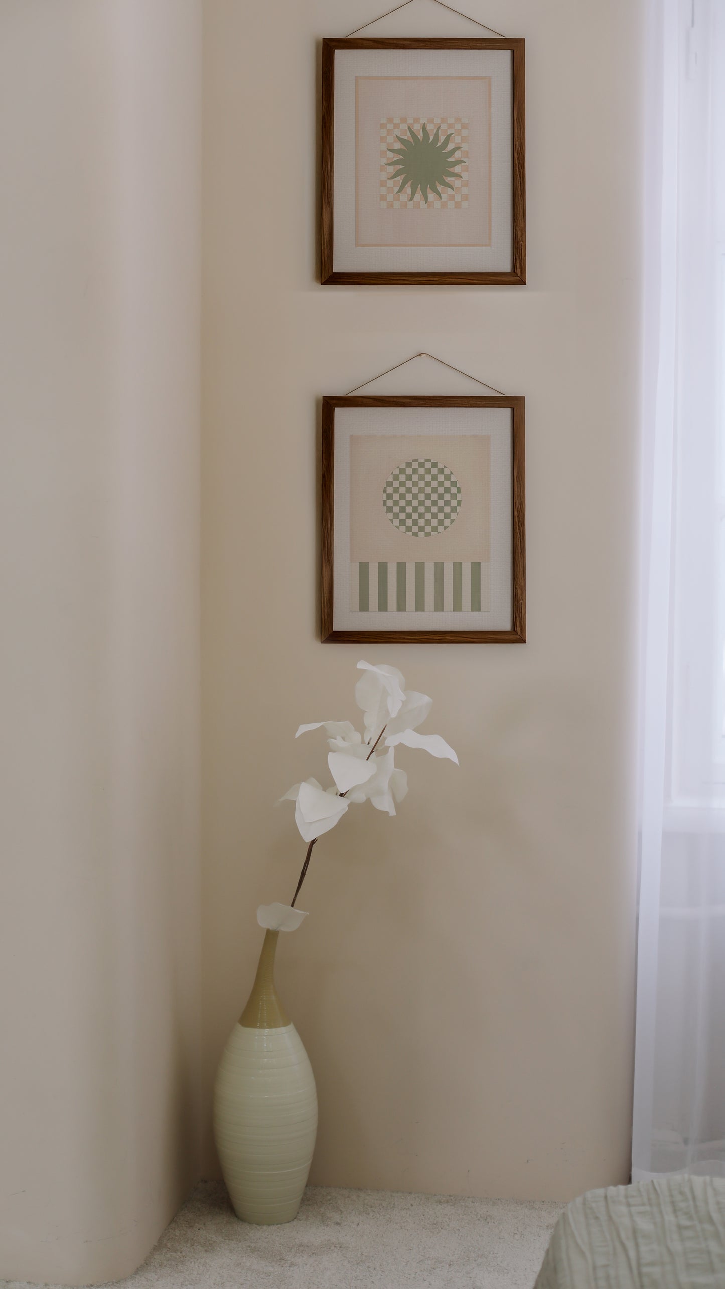 SUN RAYS (TERRACOTTA AND OLIVE) ART PRINT