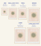 Size chart for prints with dimensions labeled