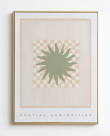 SUN RAYS (TERRACOTTA AND OLIVE) ART PRINT