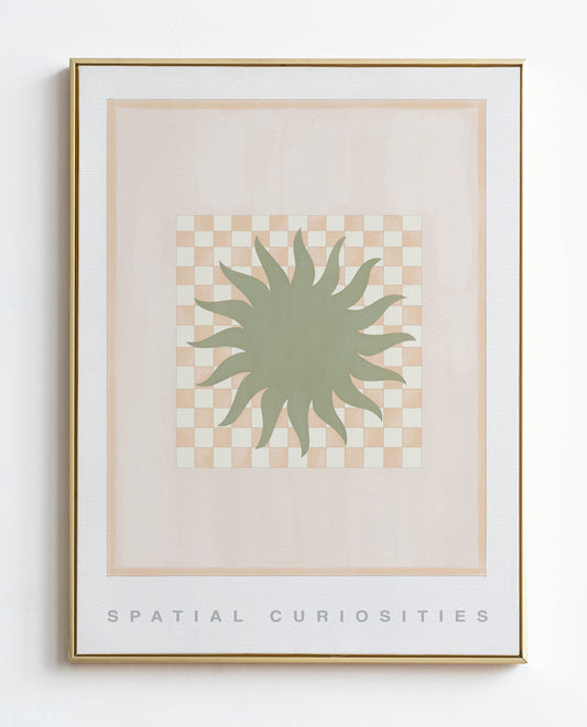 SUN RAYS (TERRACOTTA AND OLIVE) ART PRINT