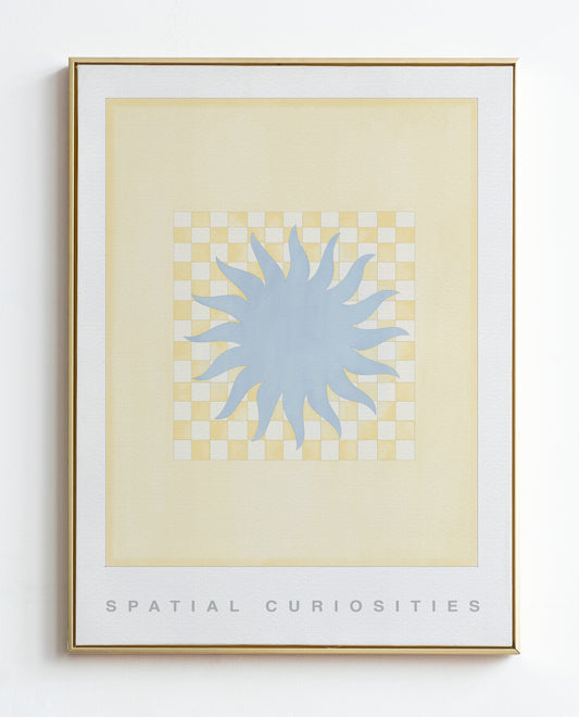 SUN RAYS (BUTTER YELLOW AND SKY BLUE) ART PRINT