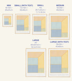 Size chart for prints with dimensions labeled