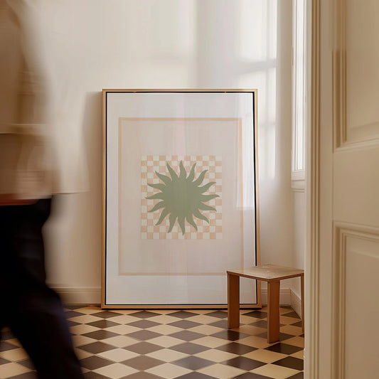 SUN RAYS (TERRACOTTA AND OLIVE) ART PRINT