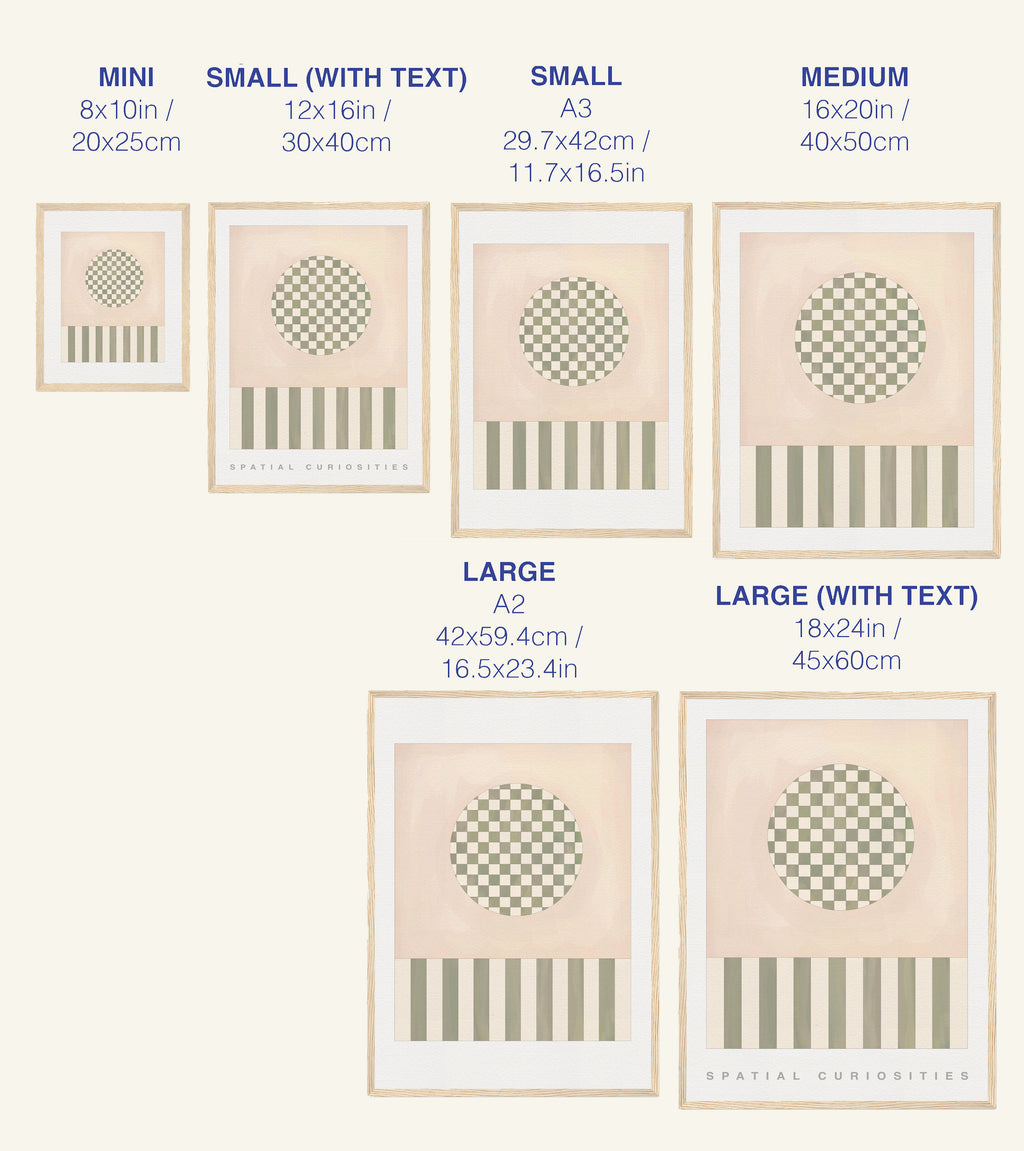 CHECKS AND STRIPES (TERRACOTTA AND OLIVE) ART PRINT - SPATIAL CURIOSITIES