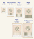 CHECKS AND STRIPES (TERRACOTTA AND OLIVE) ART PRINT - SPATIAL CURIOSITIES