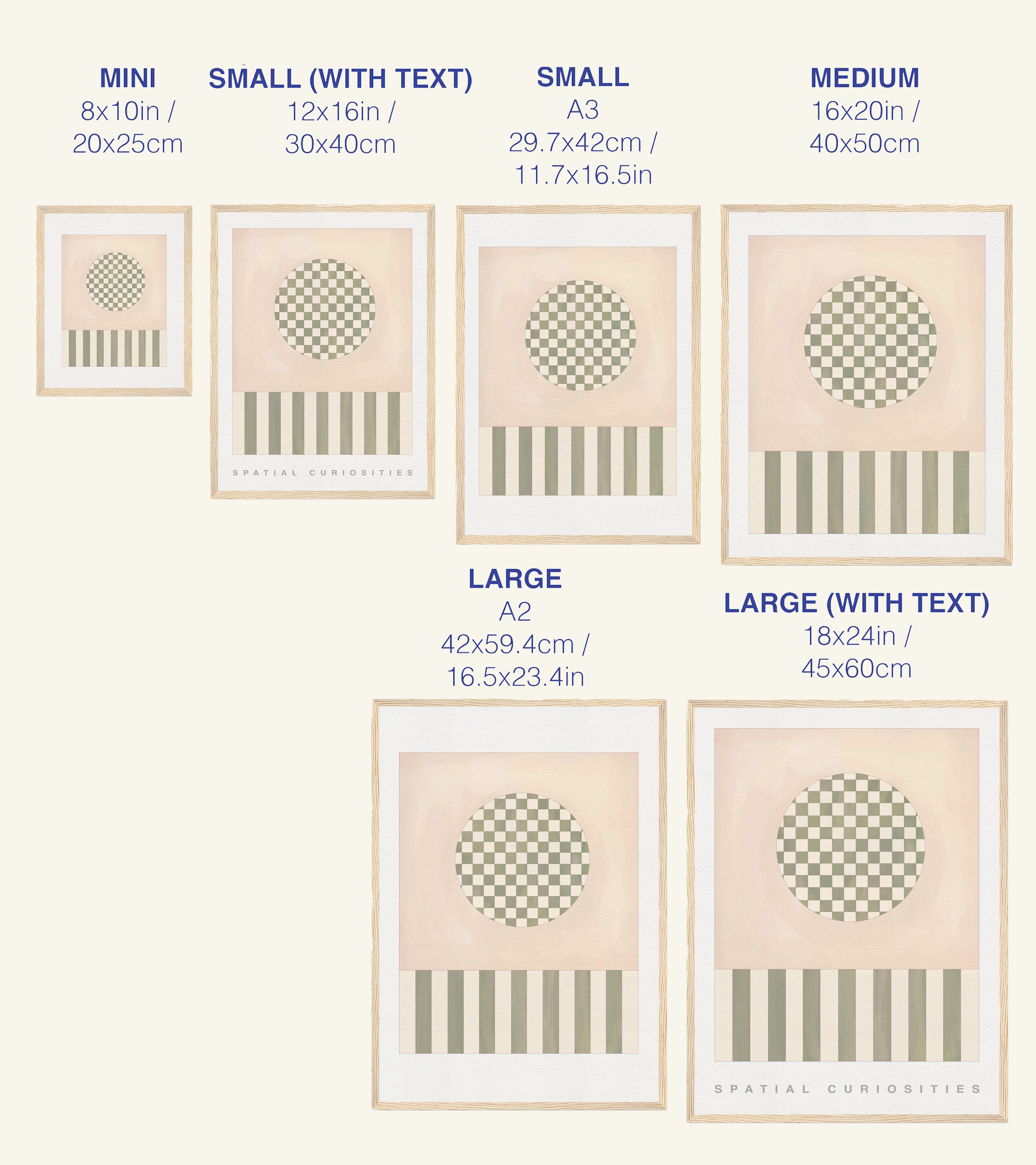 CHECKS AND STRIPES (TERRACOTTA AND OLIVE) ART PRINT - SPATIAL CURIOSITIES