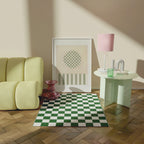CHECKS AND STRIPES (TERRACOTTA AND OLIVE) ART PRINT