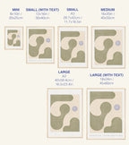 Size chart for prints with dimensions and text labels on a white background