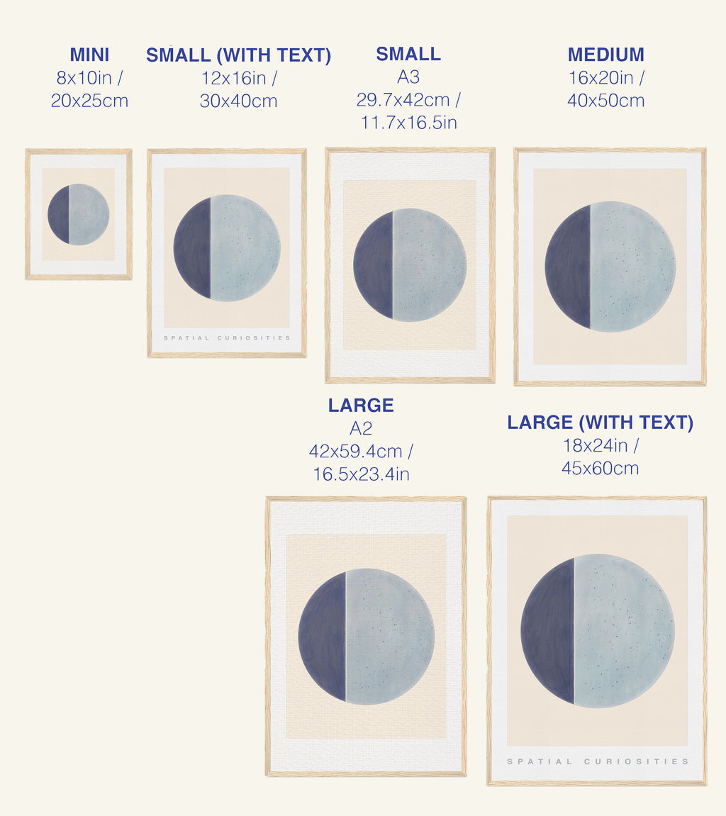 QUARTER MOON (SERENITY BLUE) ART PRINT - SPATIAL CURIOSITIES