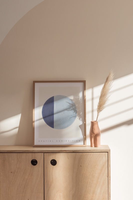 QUARTER MOON (SERENITY BLUE) ART PRINT - SPATIAL CURIOSITIES